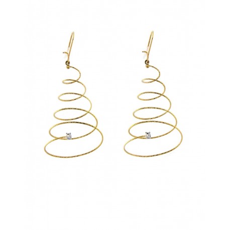 PENDIENTES ORO MAGIC WIRE ESPIRAL CON PIERDA