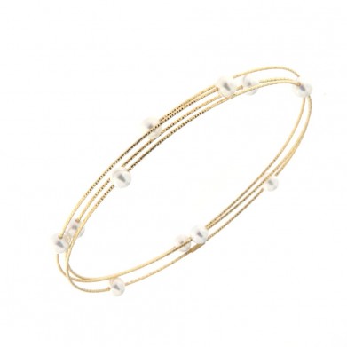 PULSERA ORO MAGIC WIRE VARIAS VUELTAS CON PERLAS