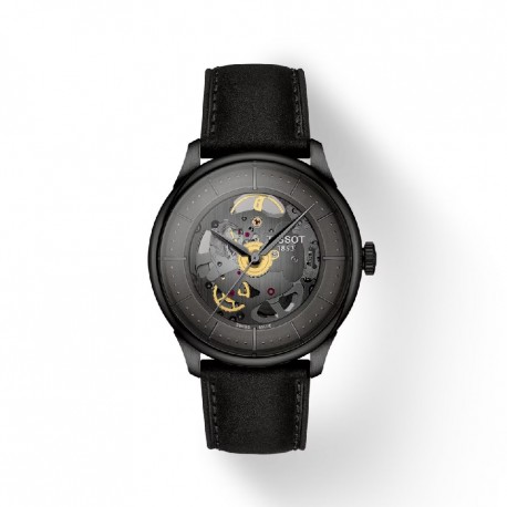 RELOJ TISSOT SKELETO NEGRO AHUMADO