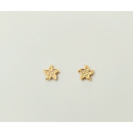 PENDIENTES ORO NIÑA ESTRELLAS MAR