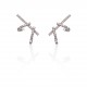 PENDIENTES ORO BLANCO Y BRILLANTES DOBLE DAGA