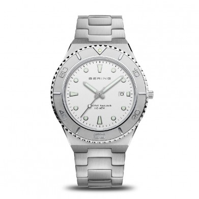 RELOJ BERING ACERO ESF BLANCA CON CALENDARIO