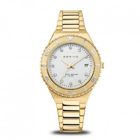 RELOJ BERING PAVONADO EN ORO AMARILLO ESF.BLANCA