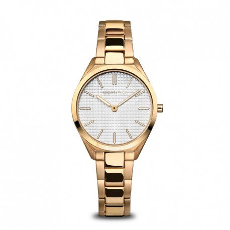 RELOJ BERING ULTRA SLIM PAVONADO OR.AMARILLO 31MM