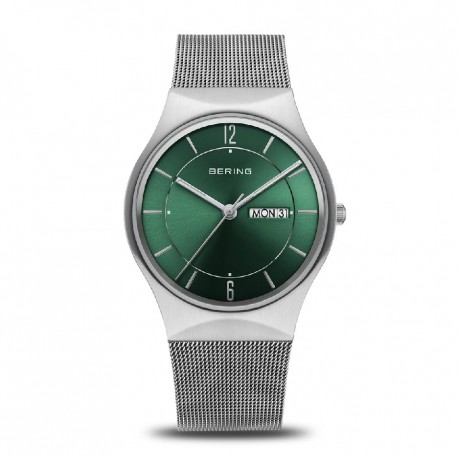 RELOJ BERING ESF.VERDE, MALLA MILANESA CON FECHA