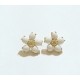 PENDIENTES ORO FLOR COGOLON Y BRILLANTES