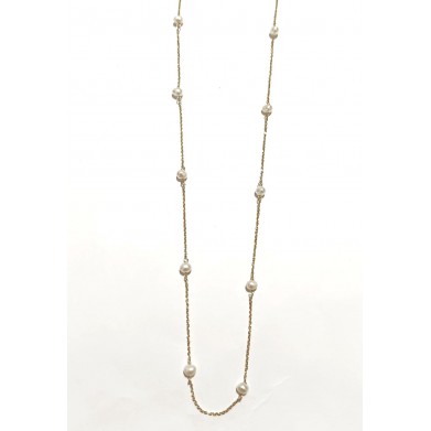 COLLAR ORO PERLA BLANCA