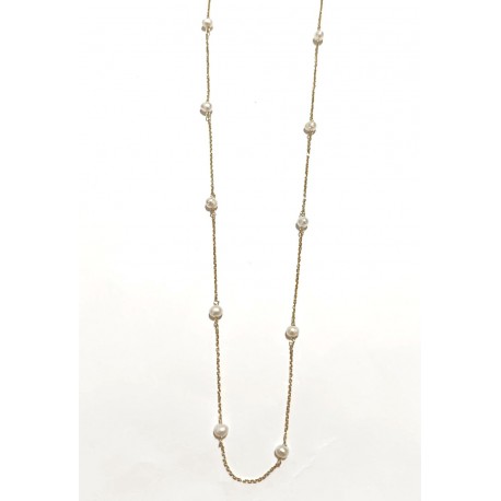 COLLAR ORO PERLA BLANCA