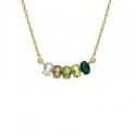 COLLAR PLATA CURVO OVAL EMERALD 