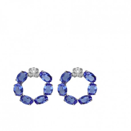 PENDIENTES V.CRUZ PLTA CRISTAL AZUL HARMONY