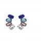 PENDIENTES V.CRUZ PLATA Y CRISTAL AZUL HARMONY