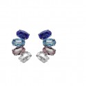 PENDIENTES V.CRUZ PLATA Y CRISTAL AZUL HARMONY