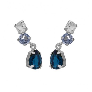 PENDIENTES V.CRUZ CORTO LAGRIMAS AZUL ILLUME