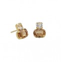 PENDIENTES V.CRUZ PLATA BOTON CRISTAL CHAMPAN