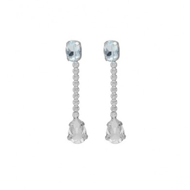 PENDIENTES V.CRUZ LARGOS CRISTAL AZUL Y BLANCO