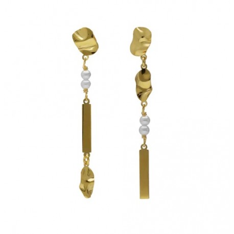 PENDIENTES V,CRUZ PLATA HOJAS RADIANCE