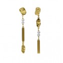 PENDIENTES V,CRUZ PLATA HOJAS RADIANCE