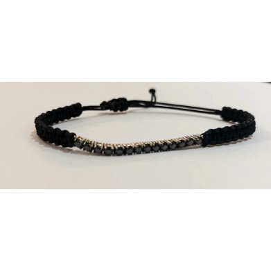 PULSERA RIVIERE BLACK MACRAME NEGRO