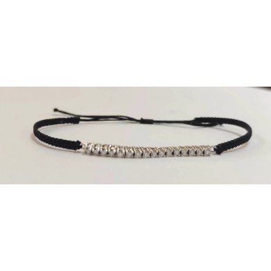 PULSERA RIVIERE BRILLANTES MACRAME NEGRO