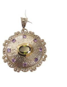 COLGANTE PLATA Y BRONCE CON PIEDRAS 2