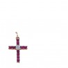 CRUZ ORO ROSA CON RUBI Y BRILLANTES