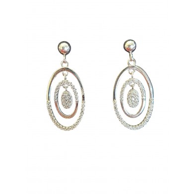 PENDIENTES ORO BLANCO CON CIRCONITA RDO