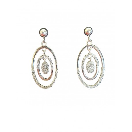 PENDIENTES ORO BLANCO CON CIRCONITA RDO