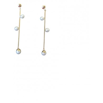 PENDIENTES ORO LARGOS CON PERLAS