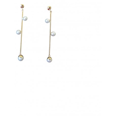 PENDIENTES ORO LARGOS CON PERLAS