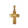 CRUZ ORO PLANA CON CENTRO FACETADO