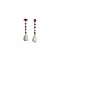 PENDIENTES ORO CON RODALITA Y AGATA BLANCA