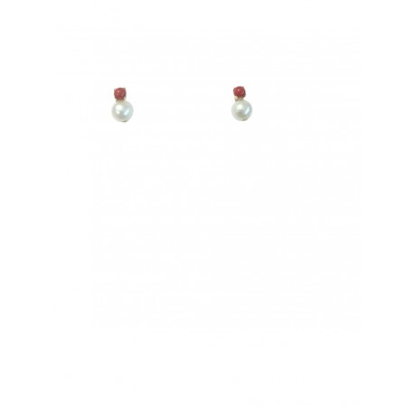 PENDIENTES TU Y YO PERLA Y CORAL