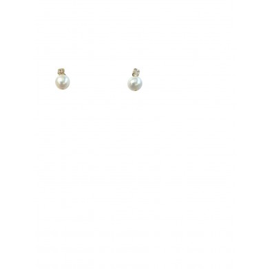 PENDIENTES TU Y YO PERLA Y CORAL 5MM