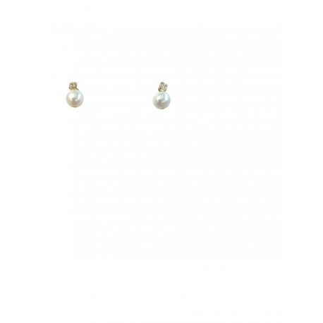 PENDIENTES TU Y YO PERLA Y CORAL 5MM