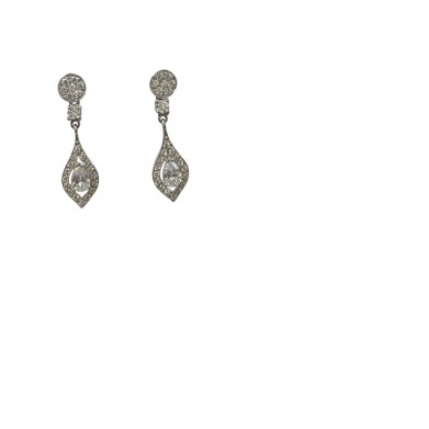 PENDIENTES ORO BLANCO Y CIRCONITA
