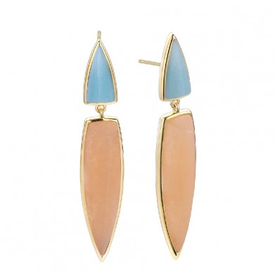 PENDIENTES P.DURAN ROSEMARY AMAZONITA Y CALCITA