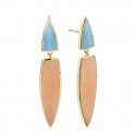 PENDIENTES P.DURAN ROSEMARY AMAZONITA Y CALCITA