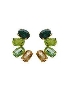 PENDIENTES PLATA CURVOS OVAL EMERALD