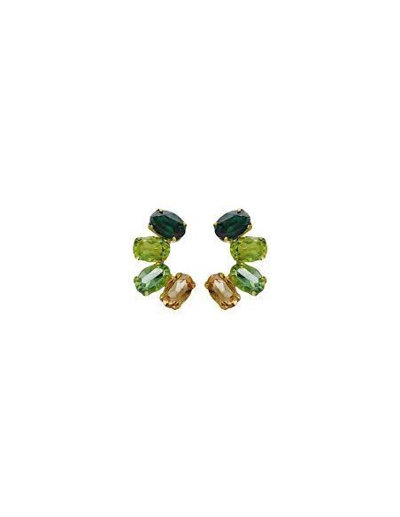 PENDIENTES PLATA CURVOS OVAL EMERALD