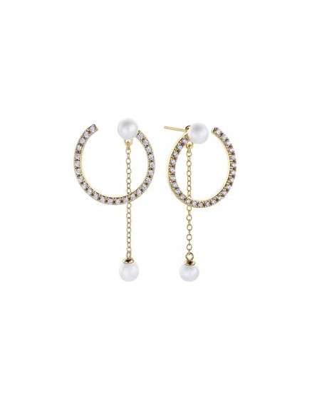 PENDIENTES P.DURAN PEARLS  SEMI ARO DOBLE