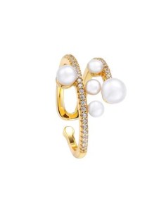 SORTIJA P.DURAN PEARL DOBLE BRAZO CON 5 PERLAS