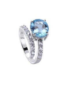 SORTIJA P.DURAN EDI.LIMIT TOAPCIO AZUL Y MOISANITA