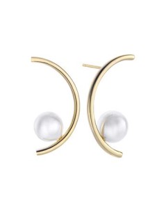 PENDIENTES P.DURAN PEARL MEDIO CIRCULO CON PERLA