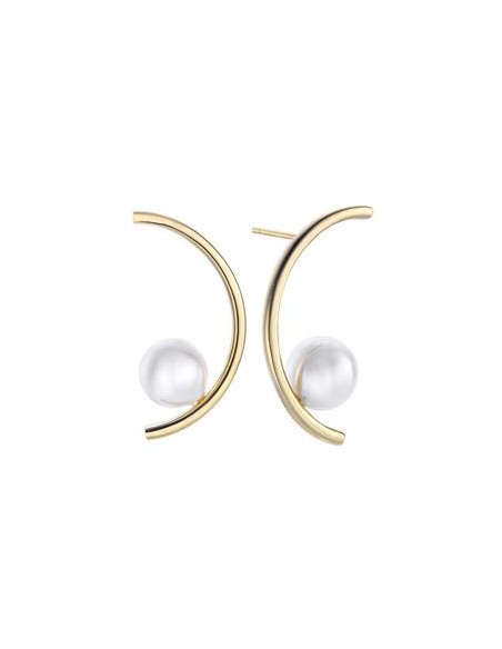 PENDIENTES P.DURAN PEARL MEDIO CIRCULO CON PERLA