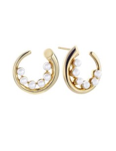 PENDIENTES P.DURAN PEARL SEMI-CIRCULO 5