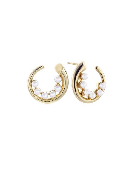 PENDIENTES P.DURAN PEARL SEMI-CIRCULO 5
