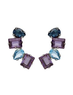 PENDIENTES V.CRUZ CRISTAL MORADO CON RODIO