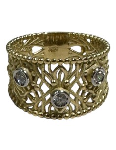 SORTIJA ORO AMARILLO CON DIAMANTES LABRADA