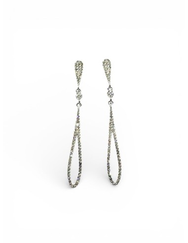 PENDIENTES ORO CON DIAMNTES LARGOS GOTA