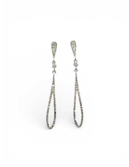 PENDIENTES ORO CON DIAMNTES LARGOS GOTA
